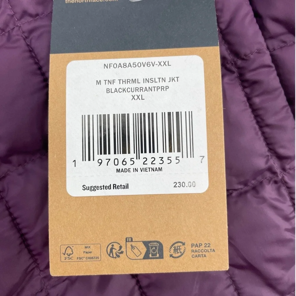 The North Face Jacket Thermoball 50/50 XXL Purple NWT